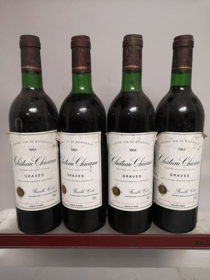 null 4 bouteilles Château CHICANE - Graves 1984


Etiquettes légèrement tachées....