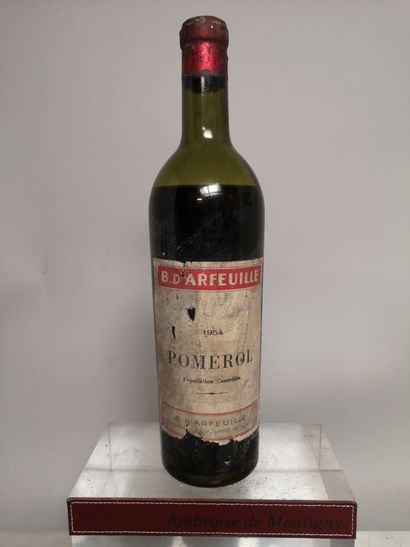 null 1 bouteille POMEROL - B. D'ARFEUILLE Nég. 1954


Etiquette tachée et abîmée....