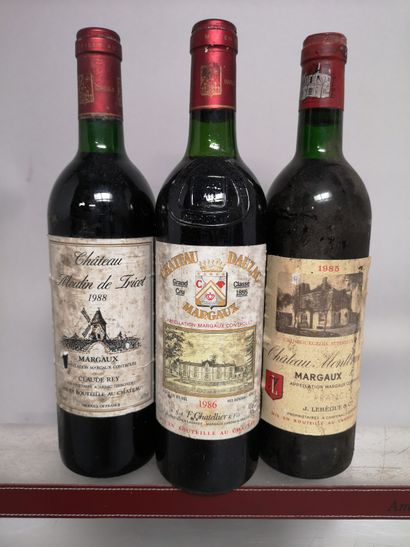 null 3 bouteilles BORDEAUX - MARGAUX DIVERS : Château DAUZAC 2é Gcc 1986, Château...