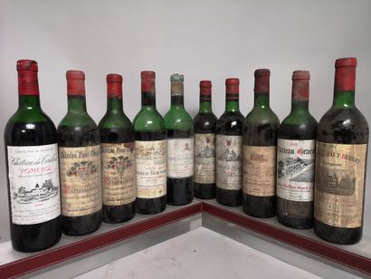 null 10 bouteilles BORDEAUX ROUGES DIVERS A VENDRE EN L'ETAT : Ch. PAPE CLEMENT 1977,...