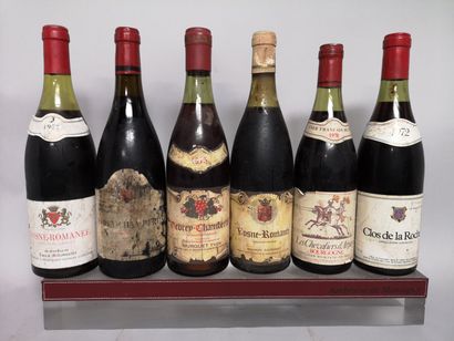 null 6 bouteilles BOURGOGNE ROUGE DIVERS A VENDRE EN L'ETAT : GEVREY CHAMBERTIN 70's...