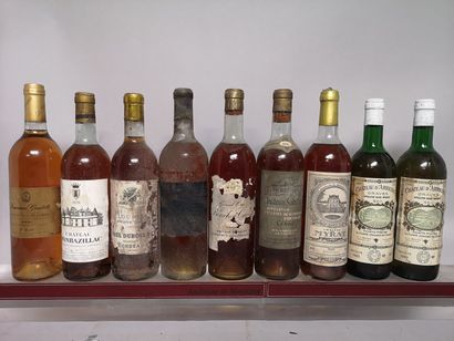 null 9 bouteilles VINS BLANCS DIVERS A VENDRE EN L'ETAT : Château de MYRAT - Sauternes...