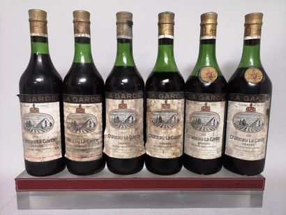 null 6 bouteilles Château LA GARDE - Graves Millésimes 1976, 1977 et 1979 - 2 bouteilles...