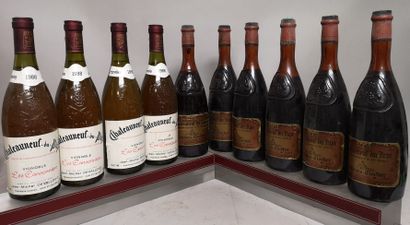 null 10 bouteilles CHATEAUNEUF du PAPE DIVERS : 4 bouteilles "Les Cansonniers" (blanc)...