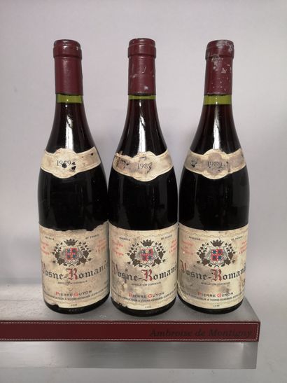 null 3 bouteilles VOSNE ROMANEE - Pierre GUYON 1989


Etiquettes tachées et légèrement...