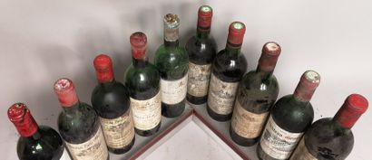 null 10 bouteilles BORDEAUX ROUGES DIVERS A VENDRE EN L'ETAT : Ch. PAPE CLEMENT 1977,...