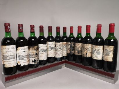 null 12 bouteilles BORDEAUX ROUGES et DIVERS A VENDRE EN L'ETAT : Ch. HAUT MILON...