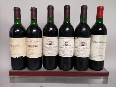 null 6 bouteilles BORDEAUX DIVERS : 2 Ch. La CROIX LIGNERE 1993 - Médoc, 3 Ch. Les...