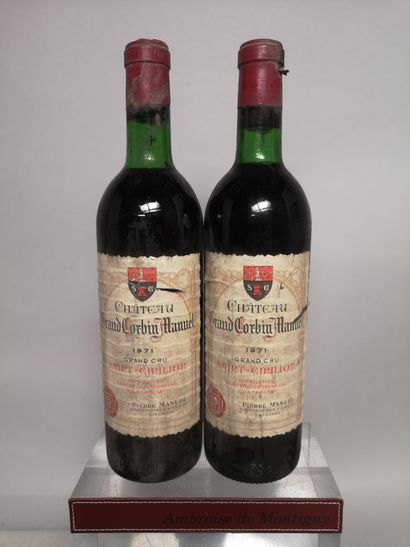 null 2 bouteilles CHÂTEAU GRAND CORBIN MANUEL- Saint Emilion Grand cru 1971


Etiquettes...