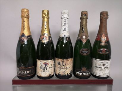 null 5 bouteilles CHAMPAGNES DIVERS A VENDRE EN L'ETAT : 2 bouteilles de POMMERY...