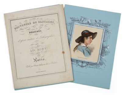 MIDY, A. Souvenirs de Bretagne dessinés d'après nature et lithographiés. Paris, Victor...
