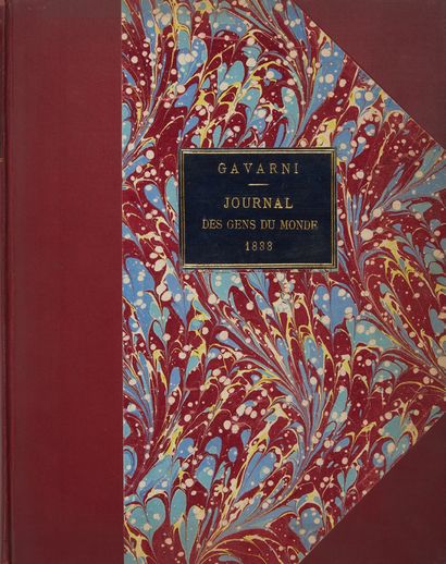 GAVARNI. Journal des gens du monde. 1833 - 1834. 1 vol. in-4. Demie reliure à la...