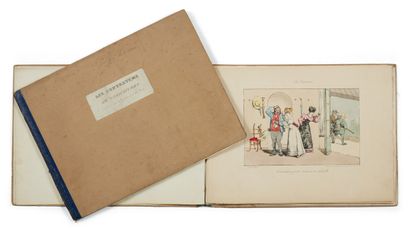 LAMY, Eugène. Les contretems en caricatures.
Gide fils, 1824. 2 vols. in-8 oblong....