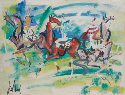 GEN PAUL (1895-1975) 
Les cavaliers
Aquarelle gouachée, signée en bas à gauche.
Dim....