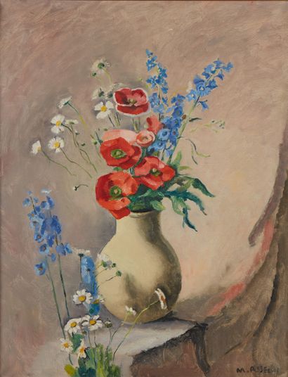 Maurice ASSELIN (1882-1947) 
Bouquet champêtre
Huile sur toile, signée en bas à droite
Dim....