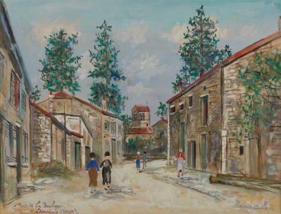 Maurice UTRILLO (1883-1955) 
Rue de la basilique à Domrémy (Vosges)
Aquarelle gouachée,...