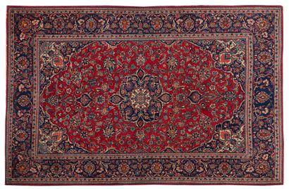 null 
Tapis Keschan (chaîne et trame en coton, velours en laine), Centre de la Perse,...