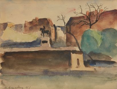 Maurice ASSELIN (1882-1947) 
La pointe du Vert-Galant
Aquarelle, signée en bas à...