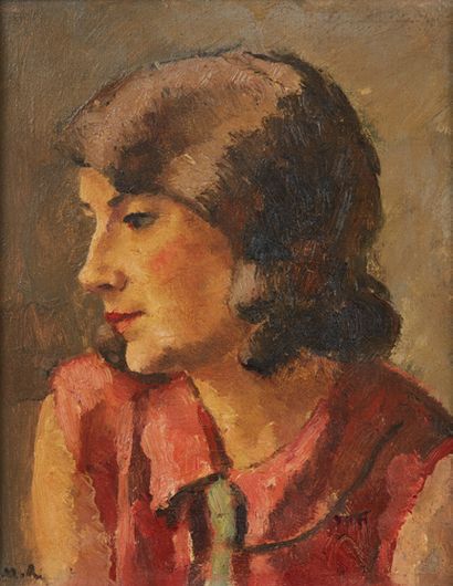 Maurice ASSELIN (1882-1947) 
Portrait
Huile sur toile, signée des initiales en bas...