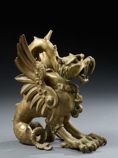 GABRIEL VIARDOT, dans le goût de Sculpture en bronze doré figurant un dragon ailé
H... Gazette Drouot