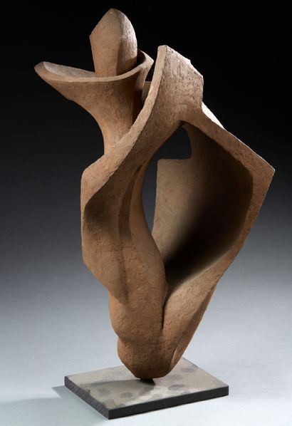 BARBARA DELFOSSE (1939-2009), Attribué à 
Sculpture en grès brun
H : 56 cm