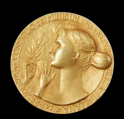 AMEDEO MODIGLIANI, D'APRÈS Médaille en or jaune
Réalisée pour la présidence du conseil...