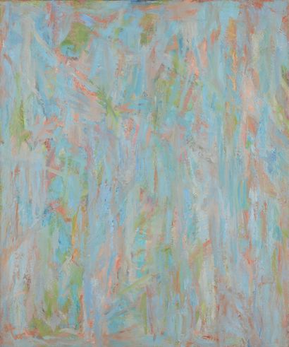 DAVID LAN BAR (1912-1987) Composition abstraite bleu 82
Huile sur toile signée et...
