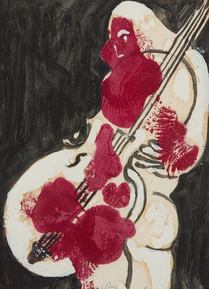 Jean PONS (1913-2005) Still life with violin, 1991
Mixed media on paper
Signed lower...