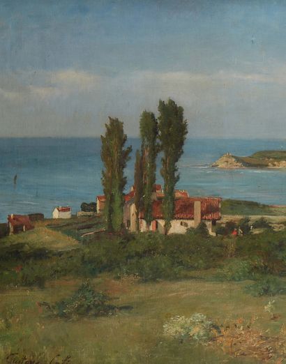 GUSTAVE HENRI COLIN (1828-1910) View of st jean de luz
Oil on canvas
Signed lower...