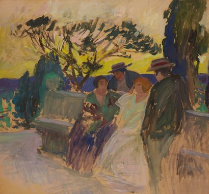 Karpo TCHIRAKHOFF (1878-1913) The conversation
Gouache on panel
60 x 64 cm