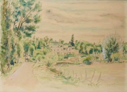 André DIGNIMONT (1891-1965) View of a property with trees
Watercolour drawing
Signed...