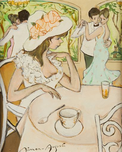 SIMON-AUGUSTE (1909-1987) Tea dance
Oil on canvas
Signed lower left, countersigned...