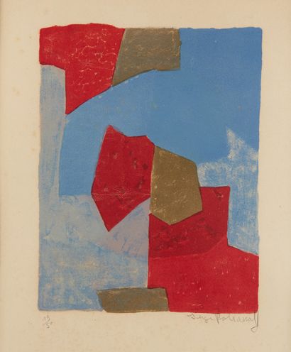 SERGE POLIAKOFF (1900-1969), D'APRES Composition bleue et rouge, 1964
Lithographie...