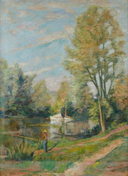 Carlos REYMOND (1884-1970) Les bords du loing
Oil on canvas
Signed lower right.
71,5...