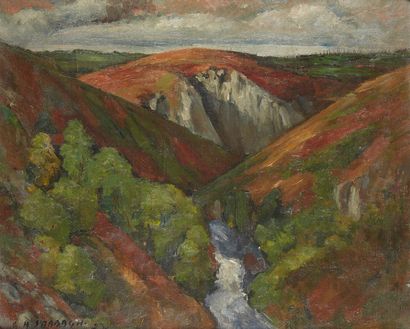 Georges Hanna SABBAGH (1887-1951) Le rocher de la fileuse à Crozant, 1923
Huile sur...