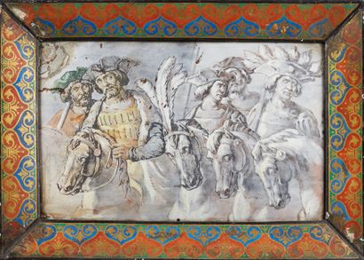 ÉMAILLERIE ST JOSEPH AU BOURGET Study of horses
Enamelled plate in grisaille and...