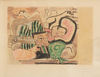 Charles-Édouard Jeanneret dit LE CORBUSIER (1887-1965) Musiciennes, 1937
Ochre and...