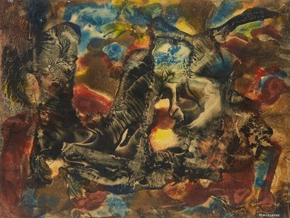 Emile MALESPINE (1892-1952) Abstract composition
Mixed media on paper
Signed lower...