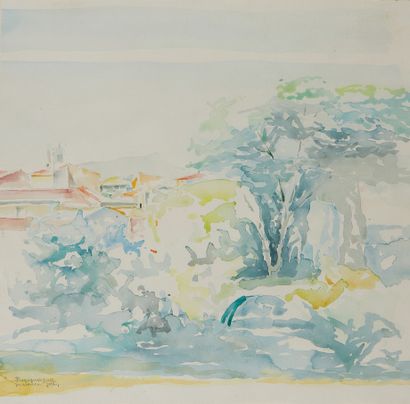 MAURICE PRÉ (1907-1988) Buzignarges
Watercolor on paper
Signed and located lower...
