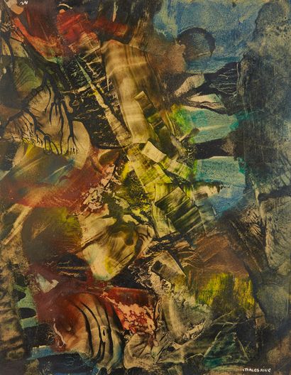 Emile MALESPINE (1892-1952) Abstract composition
Mixed media on paper
Signed lower...
