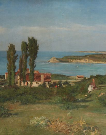 GUSTAVE HENRI COLIN (1828-1910) Vue de st jean de luz
Huile sur toile
Signée en bas...