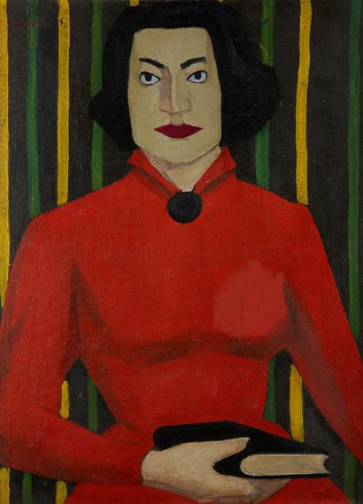 GUADZIC SLAVA (XXe SIÈCLE) Portrait de femme, 1958
Huile sur isorel
Signée et annotations...