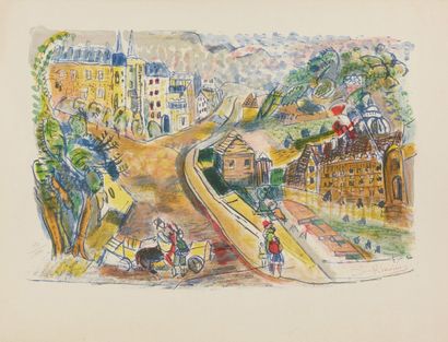 MICHEL KIKOINE (1892-1968), D'APRÈS Lithographie sur papier figurant une vue de ville
Signé...