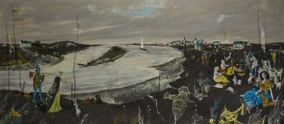 BERNARD EVEIN (1929-2006) Breton harbour scene, 1958
Oil on panel
Signed and dated...