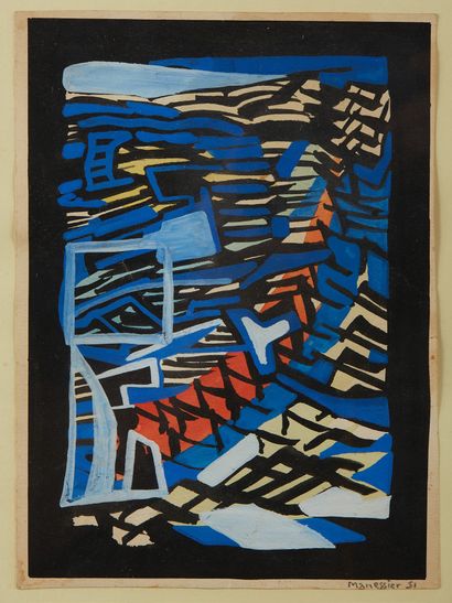 Alfred MANESSIER (1911-1993) Composition abstraite
Gouache sur papier
Signée et datée...