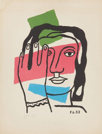 Fernand LEGER (1881-1955), d'après The Hand
Lithograph on paper, monogrammed "F L"...