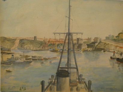 null Ecole Française du Xxè siècle

Port d'Oran

Aquarelle monogrammée et datée 1945...