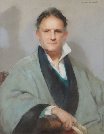 Lucien Victor GUIRAND de SCÉVOLA (1871-1950) Portrait de Marius Roustan. Pastel signé...