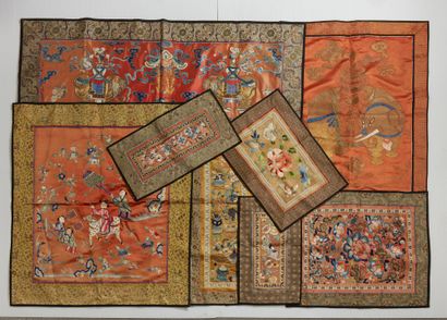 CHINE 
Set of silk fabrics.
Canton.
End of 19th/beginning of 20th century
Size :...