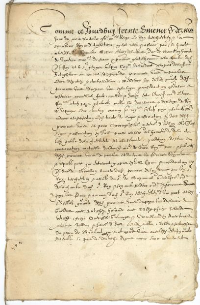 [HENRI IV]. 
Manuscrit (copie de l’époque), La Haye 31 octobre 1596 ; cahier de 8...